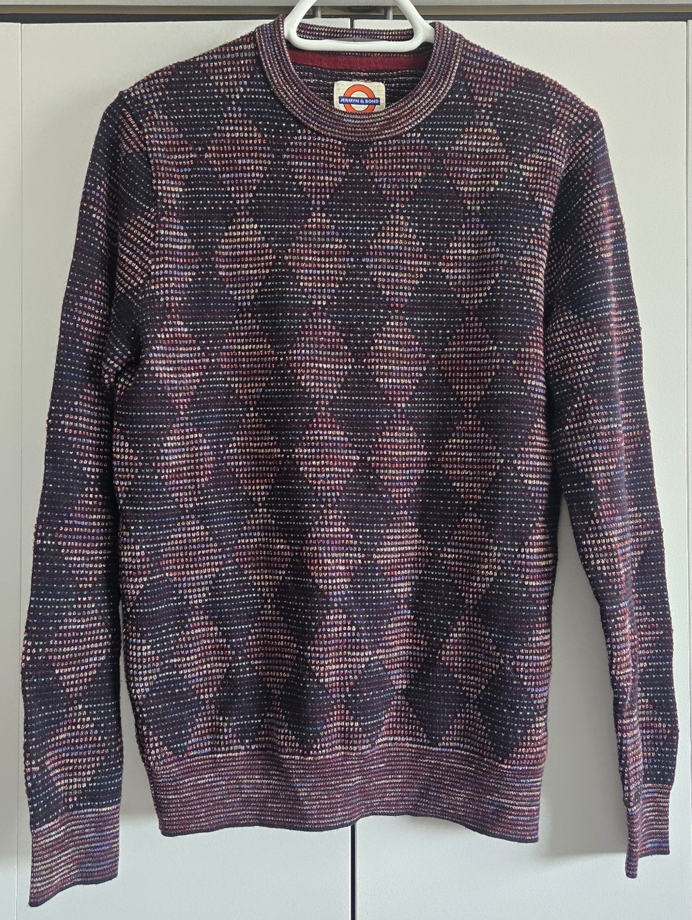 Gemometic Argyle Knit Crew Neck Pullover - Jermyn Bond